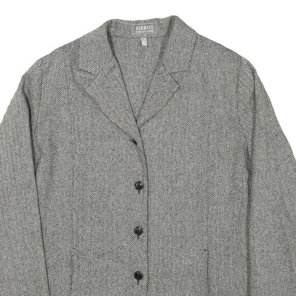 HARMONY COLLECTION Womens Grey Wool Blend Herringbone Jacket UK 14 Button