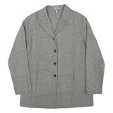 HARMONY COLLECTION Womens Grey Wool Blend Herringbone Jacket UK 14 Button