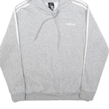 ADIDAS Womens Grey Hoodie L Cotton Blend Casual Sportswear Sweatshirt