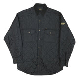 LEE Mens Black Quilted Jacket S Polyester Blend Button Closure Casual Outerwear