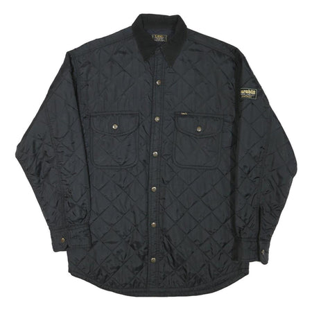 LEE Mens Black Quilted Jacket S Polyester Blend Button Closure Casual Outerwear