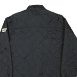 LEE Mens Black Quilted Jacket S Polyester Blend Button Closure Casual Outerwear