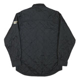 LEE Mens Black Quilted Jacket S Polyester Blend Button Closure Casual Outerwear