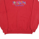 JERZEES Womens Red Florida Hollywood Beach Crew Neck XL Casual Cotton Sweatshirt
