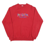JERZEES Womens Red Florida Hollywood Beach Crew Neck XL Casual Cotton Sweatshirt