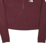 THE NORTH FACE Womens Maroon Jacket XS Polyester Blend Plain Zip Outdoor