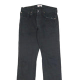 LEVI'S 501 Mens Jeans Black Regular Straight Denim Medium W32 L34 Classic Button