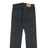 LEVI'S 501 Mens Jeans Black Regular Straight Denim Medium W32 L34 Classic Button
