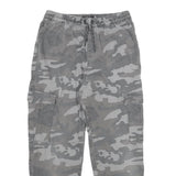 NEXT Womens Cotton Blend Grey Camouflage Regular Fit Cargo Trousers W26 L26
