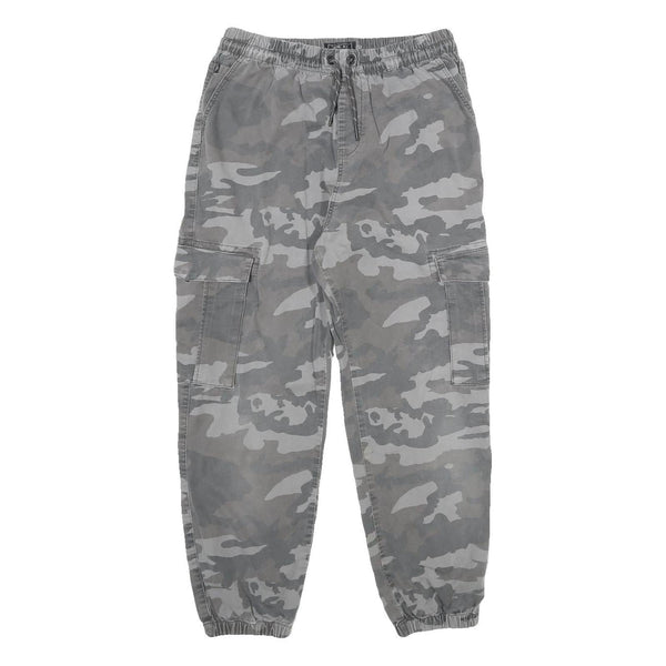 NEXT Womens Cotton Blend Grey Camouflage Regular Fit Cargo Trousers W26 L26