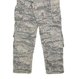 VANGUARD Mens Cotton Blend Grey & Cream Camouflage Regular Fit Cargo Trousers