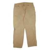 DICKIES Mens Jeans Beige Regular Straight Denim W36 L32 Workwear Zip Closure