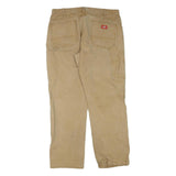 DICKIES Mens Jeans Beige Regular Straight Denim W36 L32 Workwear Zip Closure