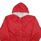 BASIC EDITIONS Womens Red & Grey Reversible Nylon Jacket XL Button Closure