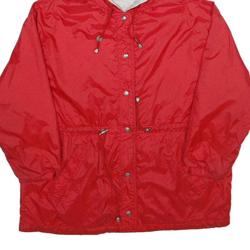 BASIC EDITIONS Womens Red & Grey Reversible Nylon Jacket XL Button Closure