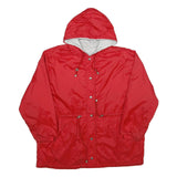BASIC EDITIONS Womens Red & Grey Reversible Nylon Jacket XL Button Closure