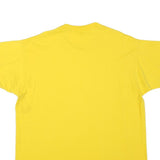 Mens Yellow Plain Cotton Blend T-Shirt XL Short Sleeve Crew Neck Casual Basic
