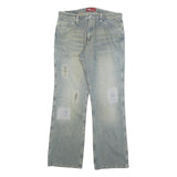 BIG STAR Mens Jeans Blue Regular Straight Denim Light W33 L32 Cotton Blend Zip