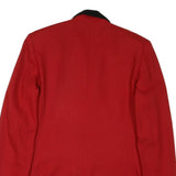 MODA INTL Womens Red & Black Tailored Jacket M Cotton Blend Button Plain Elegant