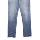 LEVI'S 511 Slim Mens Jeans Blue Denim Medium W34 L32 Slim Fit Zip Closure