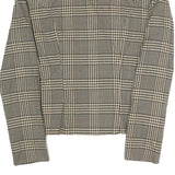 BRIOCHE Womens Beige & Black Checked Blazer Tailored Jacket S Polyester Blend