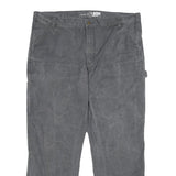CARHARTT Mens Cotton Blend Grey Relaxed Straight Trousers W42 L32 Workwear Zip