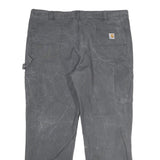 CARHARTT Mens Cotton Blend Grey Relaxed Straight Trousers W42 L32 Workwear Zip