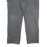 CARHARTT Mens Cotton Blend Grey Relaxed Straight Trousers W42 L32 Workwear Zip