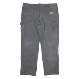 CARHARTT Mens Cotton Blend Grey Relaxed Straight Trousers W42 L32 Workwear Zip