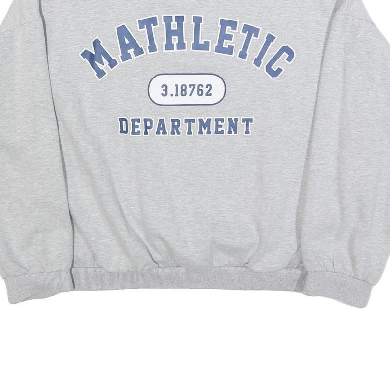 Womens Grey Sweatshirt Mathletic Department Crew Neck L Casual Cotton Blend