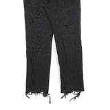 LEVI'S 501 BIG E Womens Jeans Black Regular Skinny Denim Raw W25 L26 Distressed