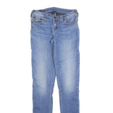 TRUE RELIGION Womens Slim Skinny Denim Light W27 L34 Blue Cotton Blend Zip Jeans