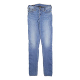 TRUE RELIGION Womens Slim Skinny Denim Light W27 L34 Blue Cotton Blend Zip Jeans