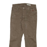 JECKERSON Womens Cotton Blend Brown Regular Straight Trousers W31 L28 Classic