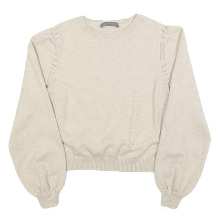 MINT VELVET Womens Cream Plain Jumper Crew Neck Basic Knit XS Lightweight Soft