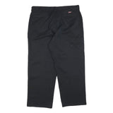 DICKIES Mens Relaxed Black Cotton Blend Trousers W40 L30 Workwear Zip Closure
