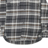 JACHS Mens Grey & Brown Check Shirt L Cotton Blend Casual Long Sleeve