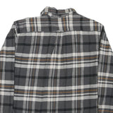 JACHS Mens Grey & Brown Check Shirt L Cotton Blend Casual Long Sleeve