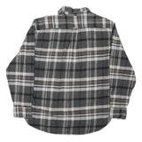 JACHS Mens Grey & Brown Check Shirt L Cotton Blend Casual Long Sleeve
