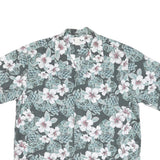 HOWIE Mens Grey & White Floral Cotton Blend Shirt L Casual Summer Beachwear