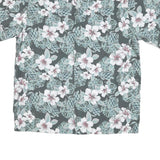 HOWIE Mens Grey & White Floral Cotton Blend Shirt L Casual Summer Beachwear