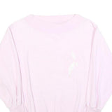 Womens Pink Sweatshirt Crew Neck S Cotton Blend Soft Fit Casual