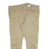 H&M Mens Cotton Blend Slim Beige Cargo Trousers W42 L30 Pocket Detail Zip