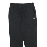 FILA Mens Joggers Black S W28 L28 Slim Tapered Cotton Blend Logo Casual Wear