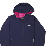 BERGHAUS Womens Blue & Pink Outdoor Jacket UK 14 Polyester Blend Hooded Zip