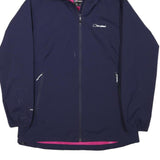 BERGHAUS Womens Blue & Pink Outdoor Jacket UK 14 Polyester Blend Hooded Zip