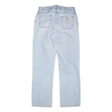 CARHARTT Mens Jeans Blue Regular Straight Denim Light W28 L32 Zip Cotton Blend