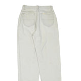 LL BEAN Womens Regular Fit Cotton Blend Denim White Jeans W24 L30 Zip Pockets