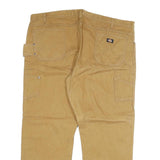 DICKIES Mens Jeans Beige Regular Straight Denim W46 L32 Workwear Zip Pockets