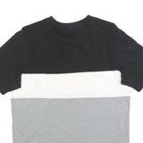 PUMA Mens Black & White & Grey Modern T-Shirt M Short Sleeve Crew Neck Logo